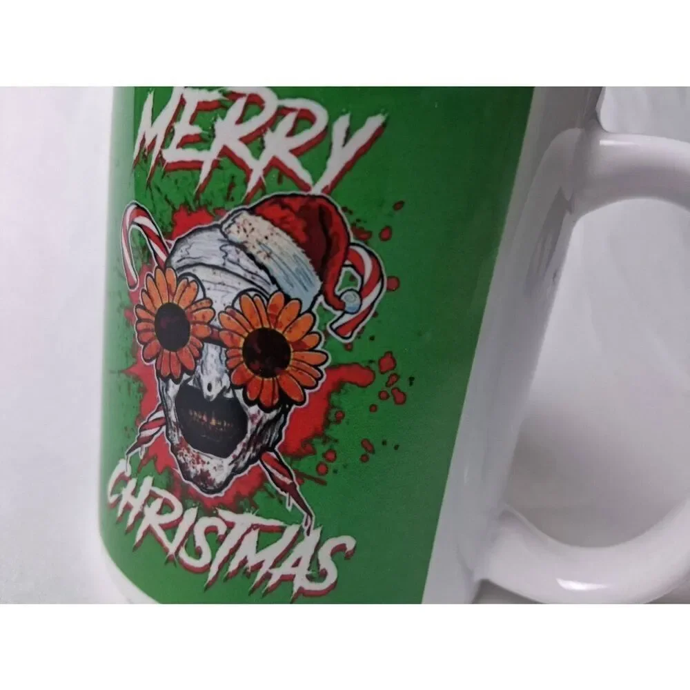 Art the Clown Merry Christmas Splatter Coffee Cup-Good Condition
